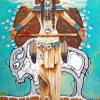 Mythlok - White Buffalo Calf Woman modern Modern painting of the Lakota and Dakota spirit White Buffalo Calf Woman