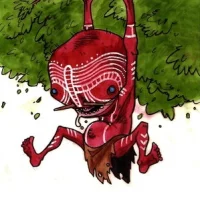 Modern art featuring the Koori vampire Yara-ma-yha-who