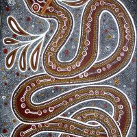 Mythlok - Yurlungur traditional Traditional painting of Yurlungur, the Rainbow serpent