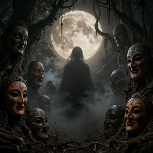 cinematic depiction of Likundu witchcraft from Central African mythology