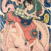 Mythlok - Akkorokamui painting Traditional painting of the Ainu octopus god Akkorokamui