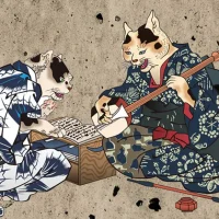 Classical version of the Japanese shapeshifting cat Bakeneko
