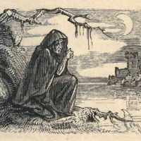 Classical drawing of the Scottish vampire Baobhan Sith