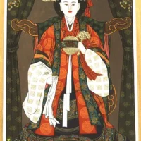 Traditional style painting of Korean goddess Bari Gongju