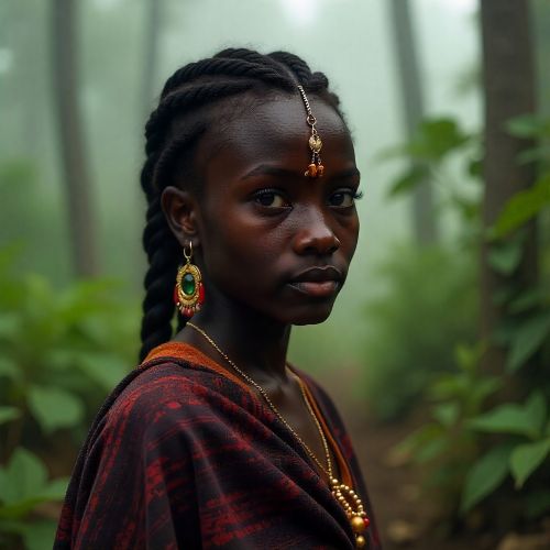 Boudinga, the Nzebi ancestral twin, depicted as a youthful Central African woman