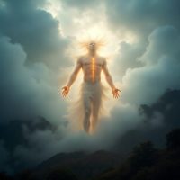 humanoid ethereal figure representing Dindi, the Huli creator deity