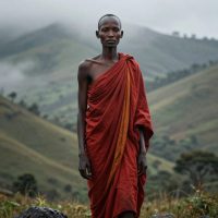 Imana shown as a calm humanoid presence overlooking Rwanda&rsquo;s hills.