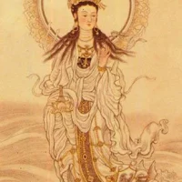 Classical painting of the Japanese bodhistava Kannon