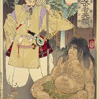 Traditional painting of the Japanese hero Kintaro