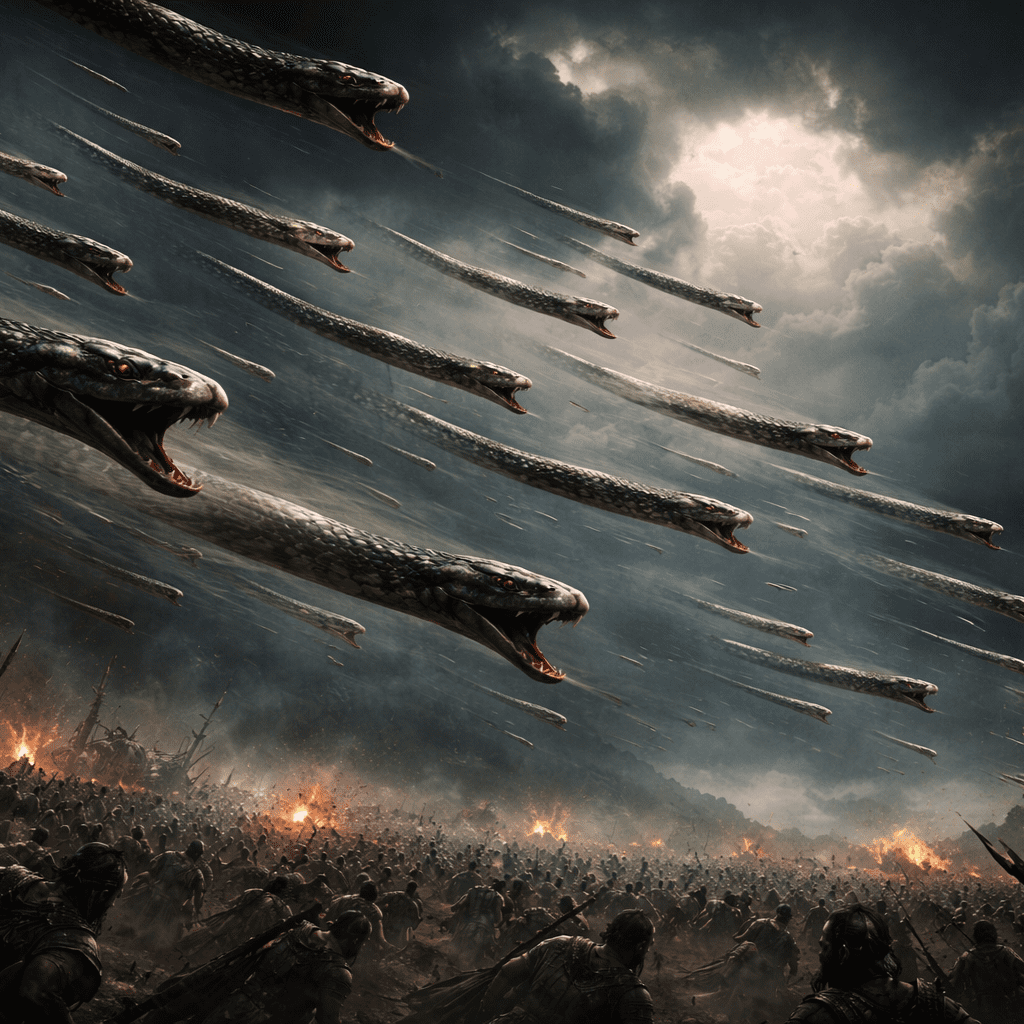 Nagastra, hundreds of small venomous snakes flying through the air like arrows