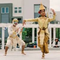 Performer in the role of the Cambodian mermaid Sovanna Maccha