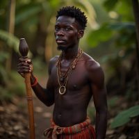 Tudava, the Trobriand culture hero, depicted as a young islander